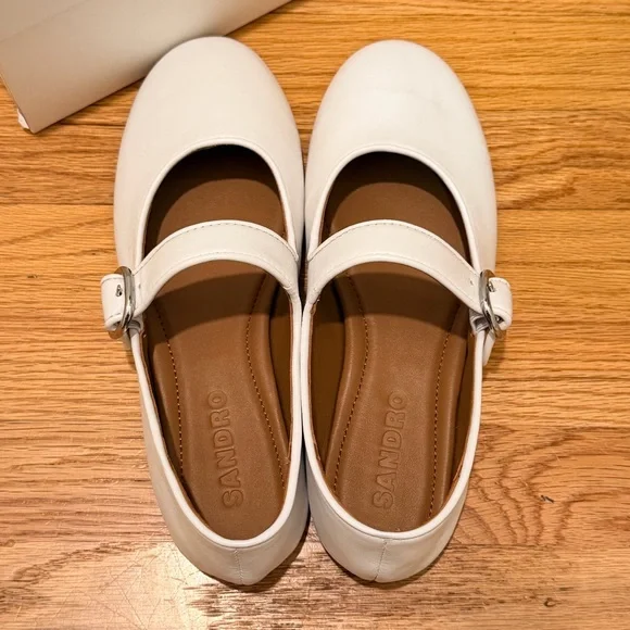 Sandro Shiny Leather Ballet Flats - Picture 2 of 5